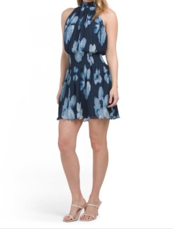 Ramy Brook Dresses & Skirts - NWOT Ramy Brook Janie Floral Pleated Halter Mini Dress Size L